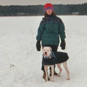 Finn and his Mum in the snow