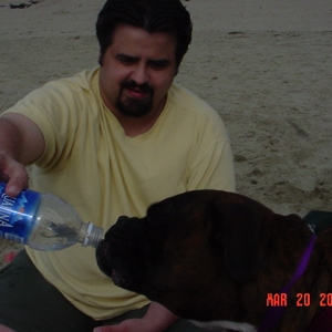 Drinking from a Bottle at the Beach!