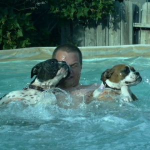 Swimming lessons for Ruby and Beanie