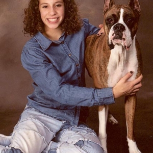 A girl and her dog