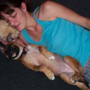 snuggling with mom