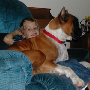Dozer with my nephew John,