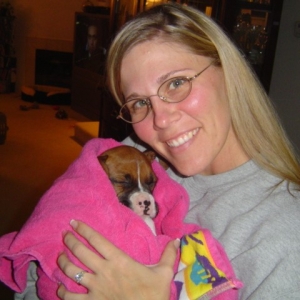 After our first bath, sleepy...