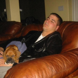 Oliver sleeping with daddy