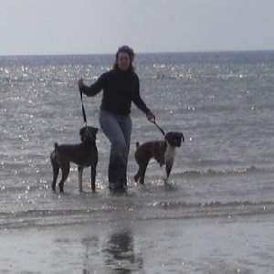 Jenson and Sacha in the sea
