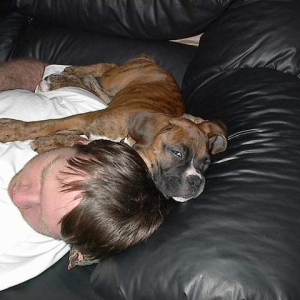 Resting on Dad's head