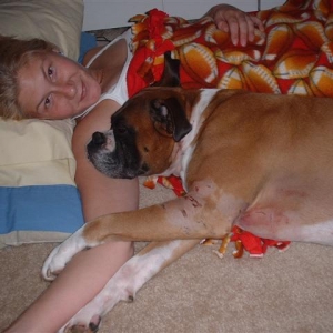 Lounging with mom