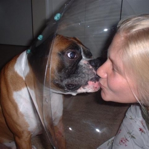 I'm stingy with my kisses... mom snuck one in!