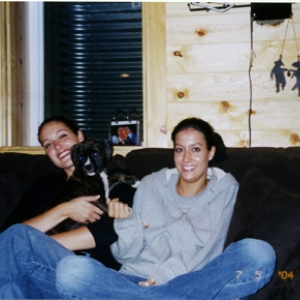 Happy with her new friends