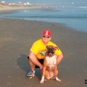 Junior and Daddy at the Beach