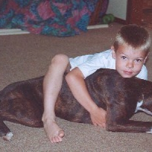 Grandson and granddog.