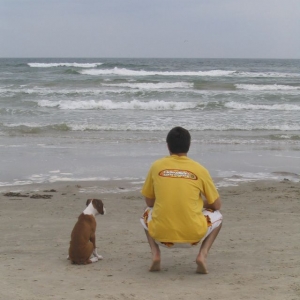 Me & Brodie checking out the water