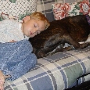 A boy and his dog
