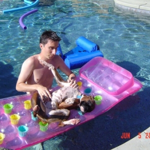 Belly rub in the pool