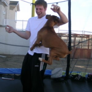 Getting air on trampoline