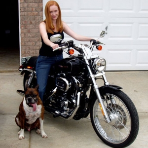 Me with the dog and the hog