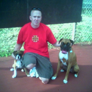 Jeff and the dogs