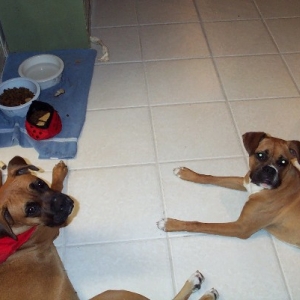 Stormie and Cuz Nina (in red)