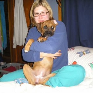 Luna and me doing model shots before i go to work