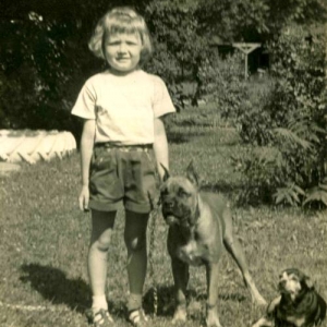 Me with my first boxer Flippy!