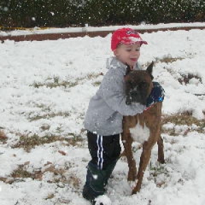 Blaze and Joshua in the Snow