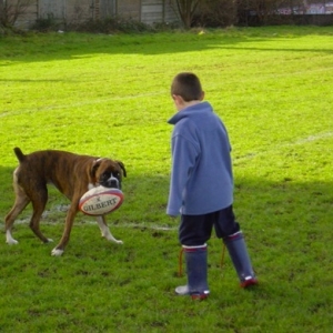 Harry with his Rugby Ball