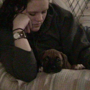 Hunter with my sister.