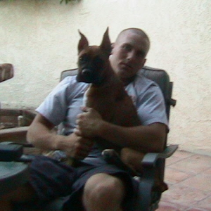 Hunter with me at 4 months old