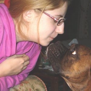 Emily loves boxer kisses!