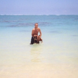 swimming out of the water