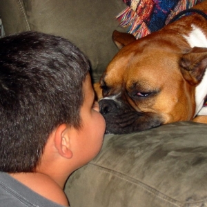 Christian kissing Rocky