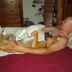 Cuddling with Dad