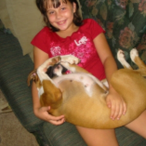 Abi and sleeping Stella