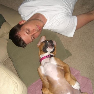 Taking a nap with Dad