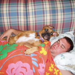 Daisy and her daddy at nap time!