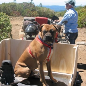 Falko on the back of my quad, Grandpa in the back
