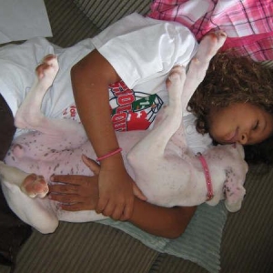 My daughter and Duchess napping