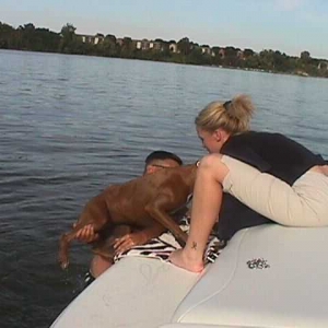 Finishing up a swim