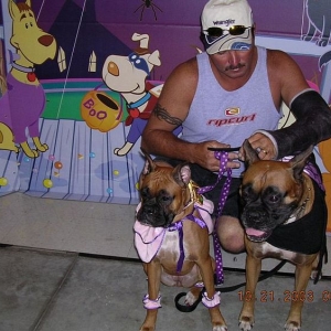 Taz and Tasha - Halloween 2003 with Dad