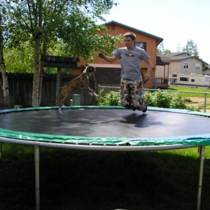 Dakota loved the trampoline. RIP Dakota