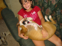 Abi and sleeping Stella
