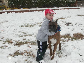 Blaze and Joshua in the Snow