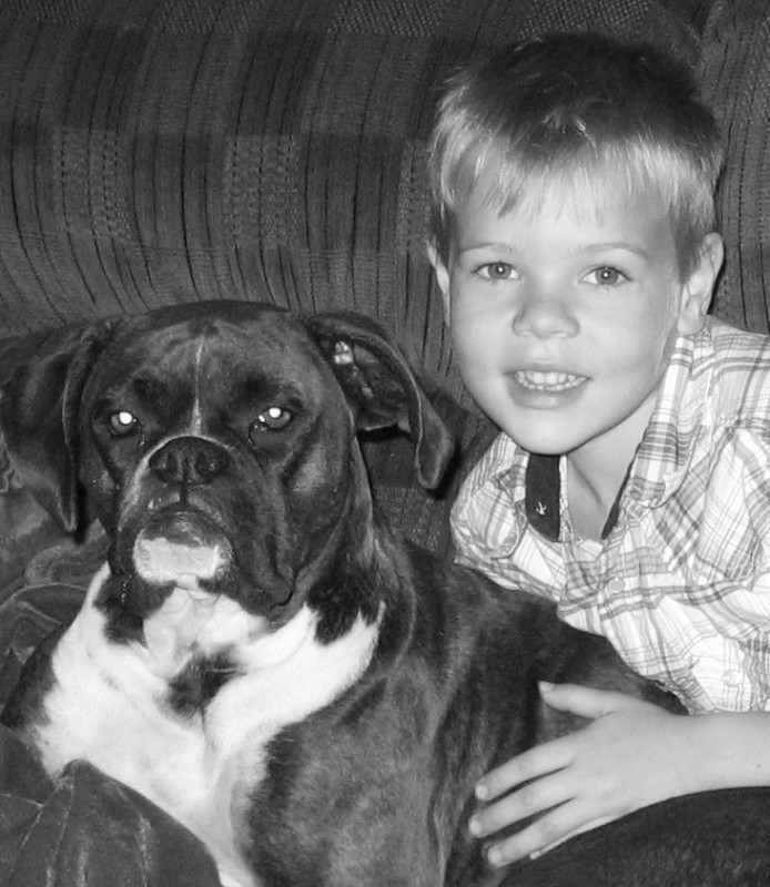 Boy and his dog.