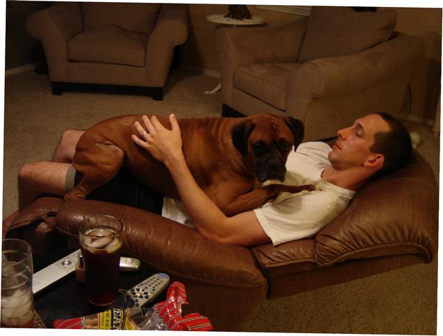 Brady learning the joys of the recliner