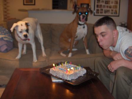 Celebrating Dad's birthday.