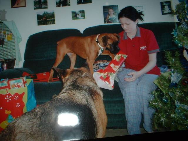 Cinnamon opening her present