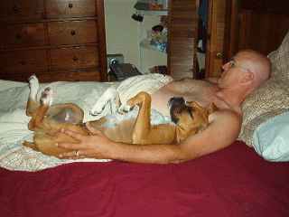 Cuddling with Dad