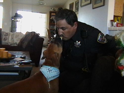Daddy sharing his lunch