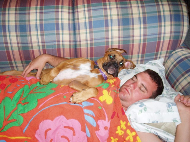 Daisy and her daddy at nap time!