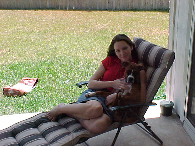 Deuce cuddlin with Mom